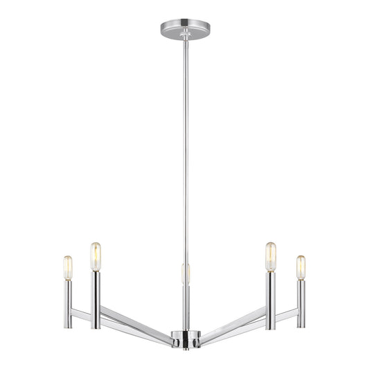 Vector Five Light Chandelier in Chrome