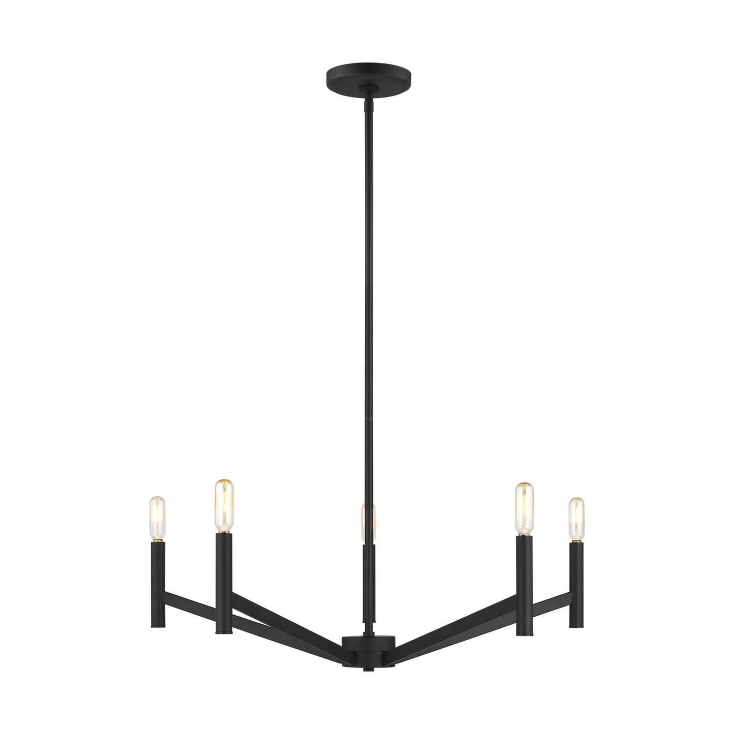 Vector Five Light Chandelier in Midnight Black