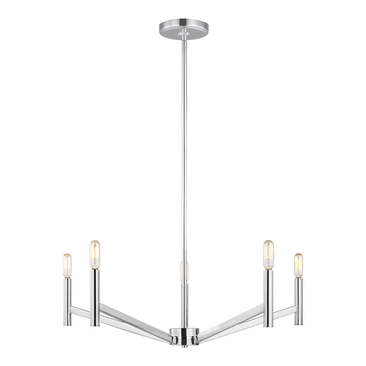 Vector Five Light Chandelier in Chrome