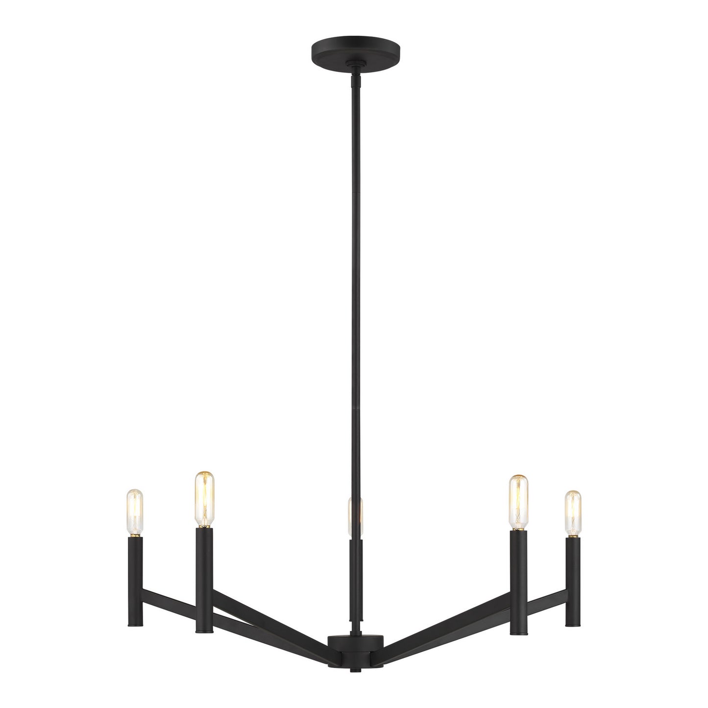 Vector Five Light Chandelier in Midnight Black
