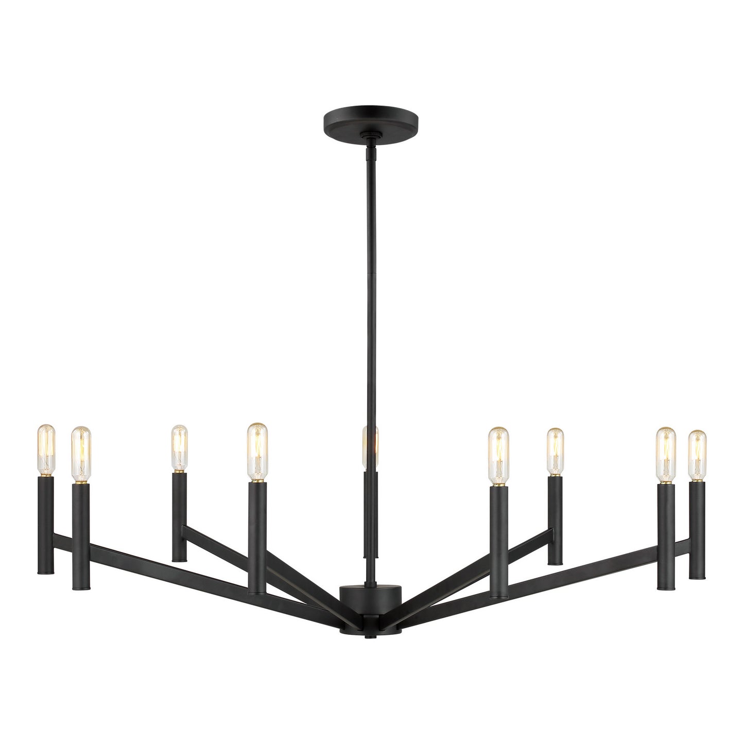 Vector Nine Light Chandelier in Midnight Black