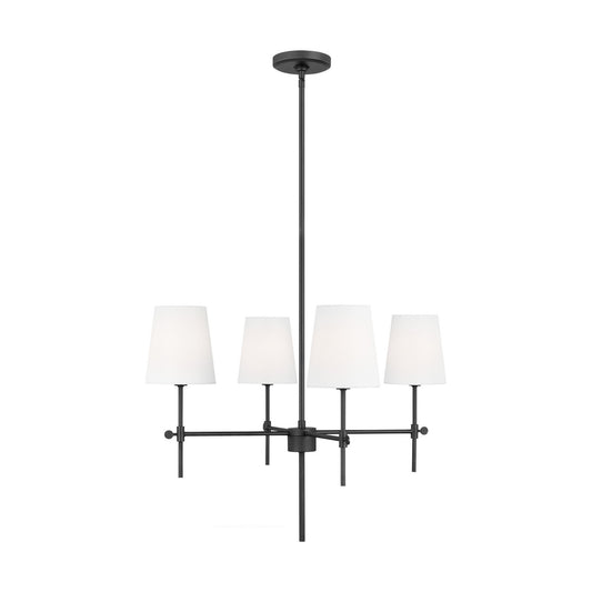 Baker Four Light Chandelier in Midnight Black