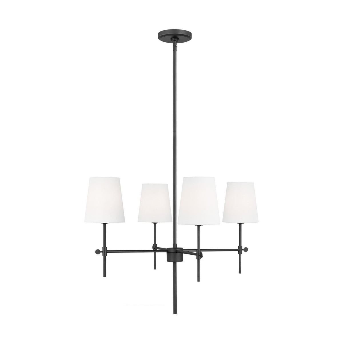 Baker Four Light Chandelier in Midnight Black