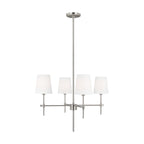 Baker Four Light Chandelier in Brushed Nickel