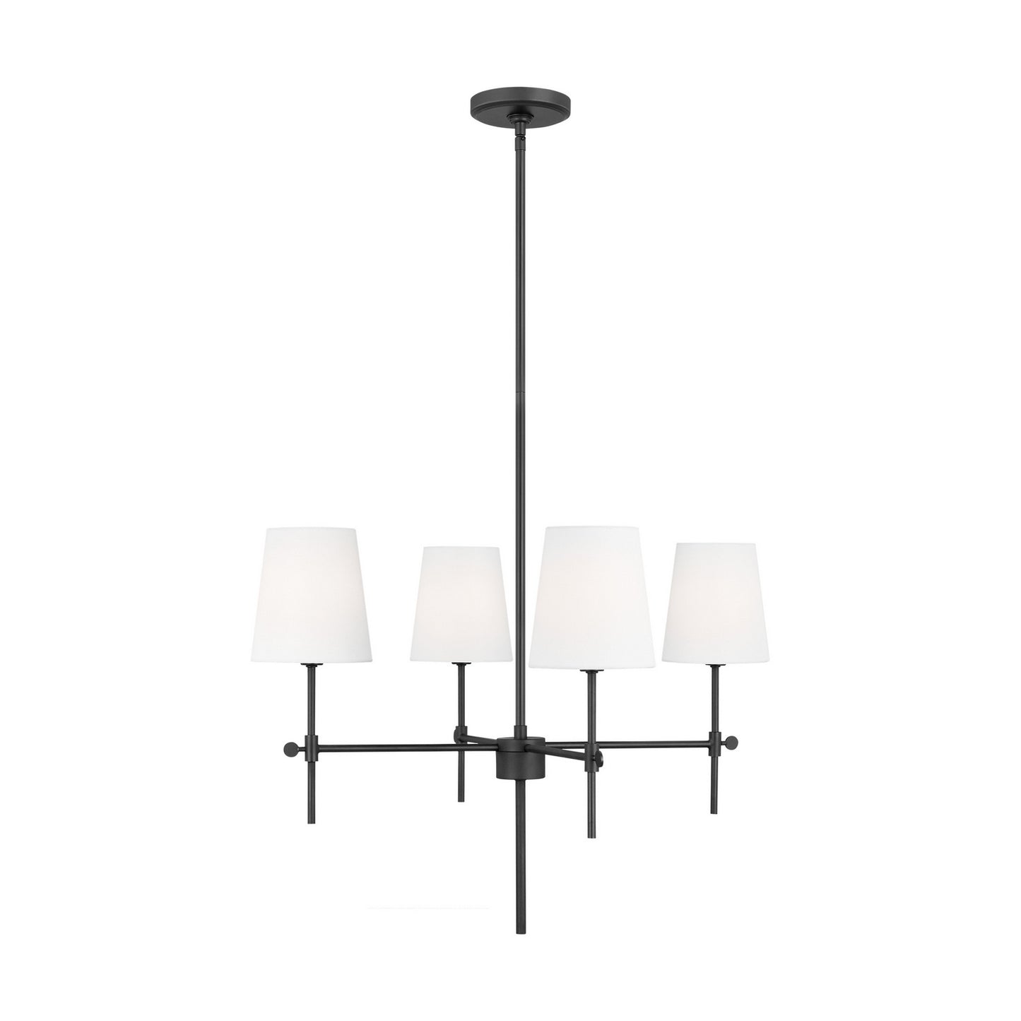 Baker Four Light Chandelier in Midnight Black