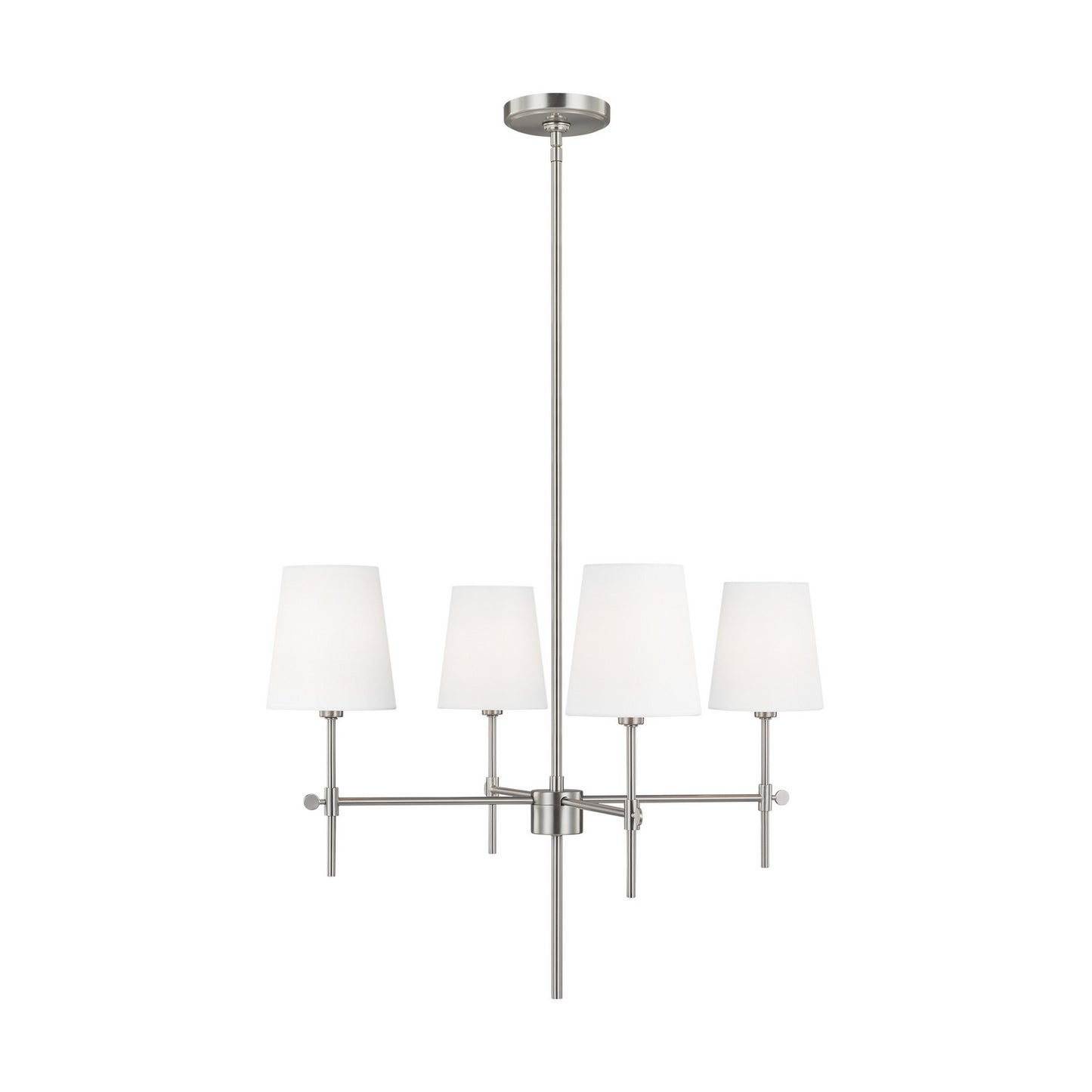 Baker Four Light Chandelier in Brushed Nickel