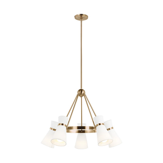 Clark Five Light Chandelier in Satin Brass