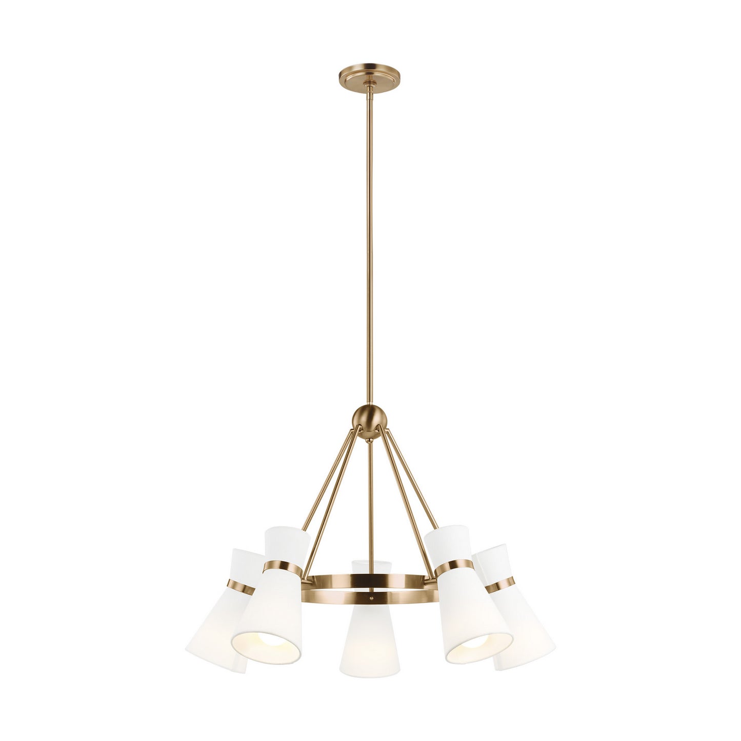 Clark Five Light Chandelier in Satin Brass