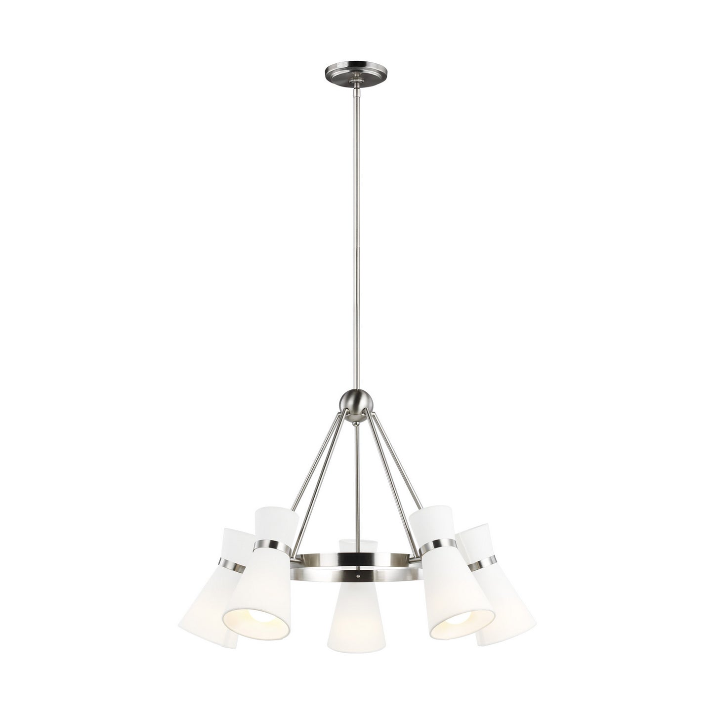 Clark Five Light Chandelier in Brushed Nickel