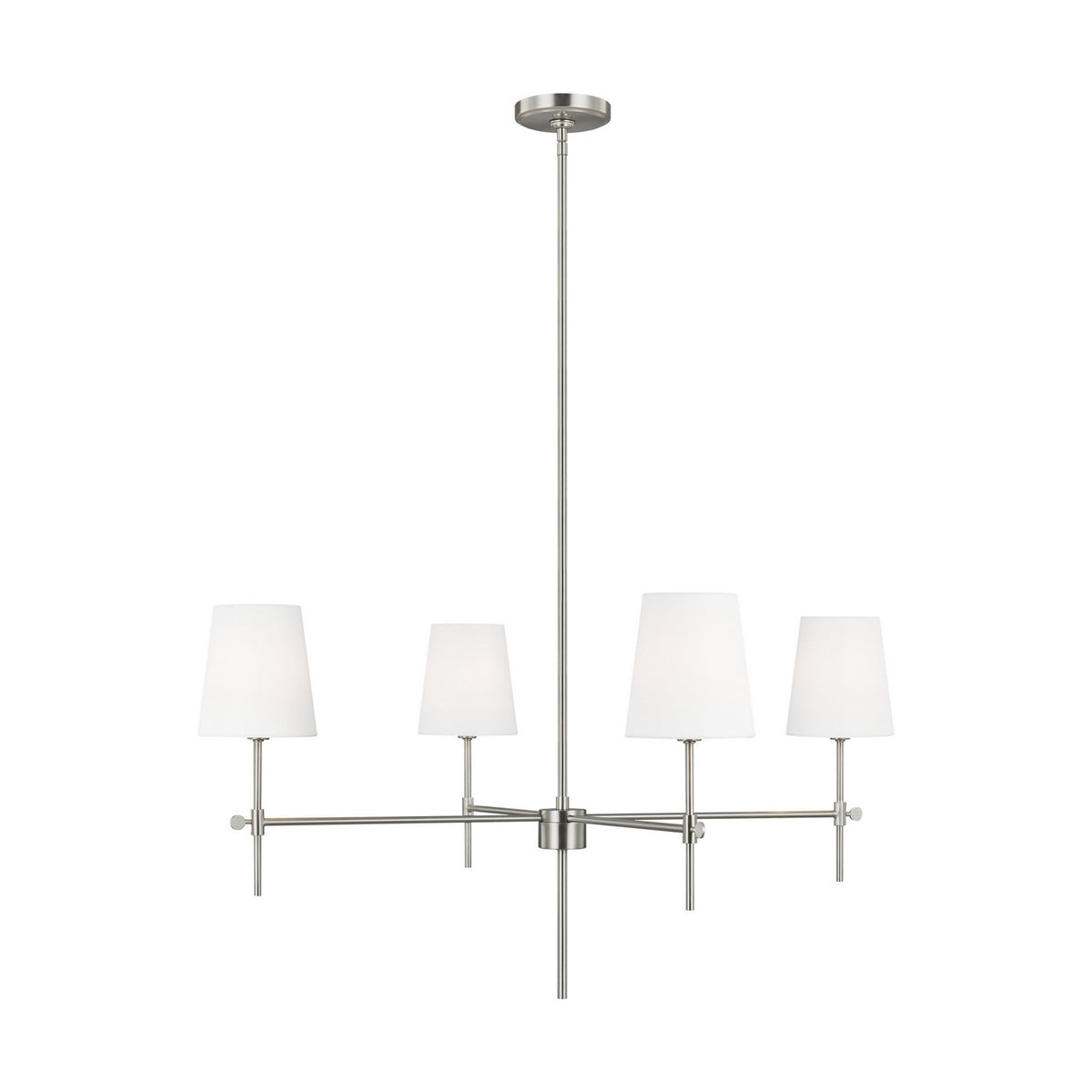 Baker Four Light Chandelier in Brushed Nickel