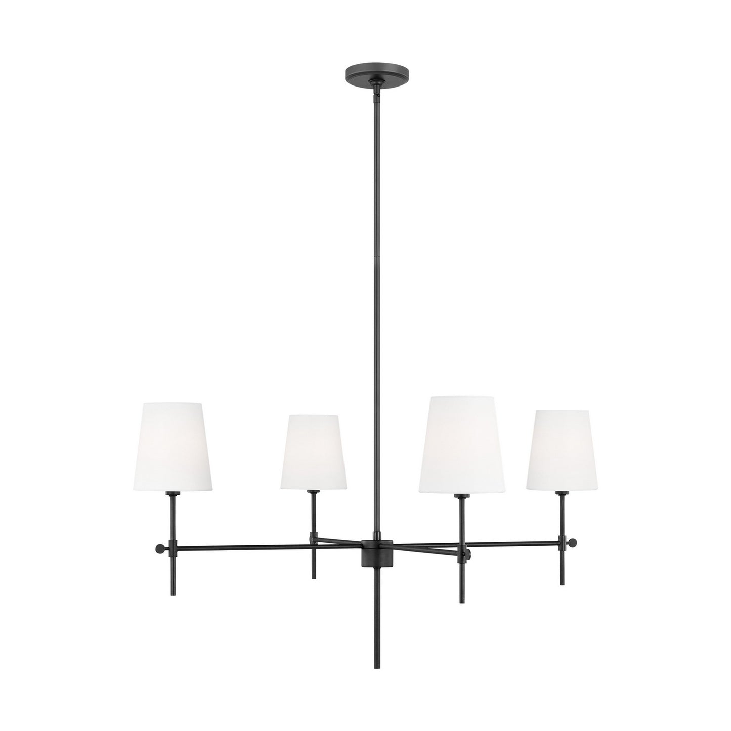 Baker Four Light Chandelier in Midnight Black