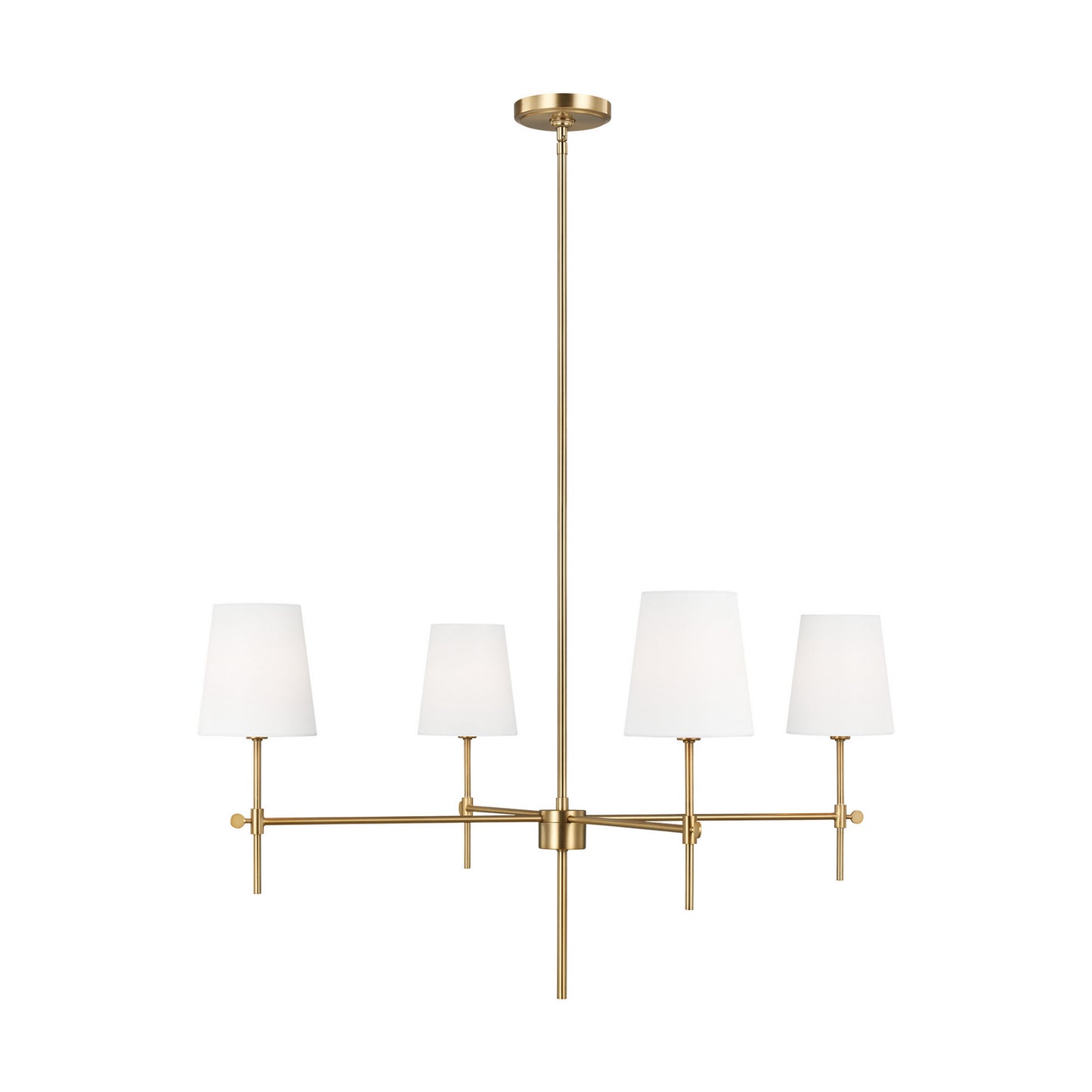 Baker Four Light Chandelier in Satin Brass
