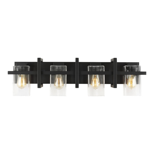 Generation Lighting - 4441504-112 - Four Light Wall / Bath - Mitte - Midnight Black
