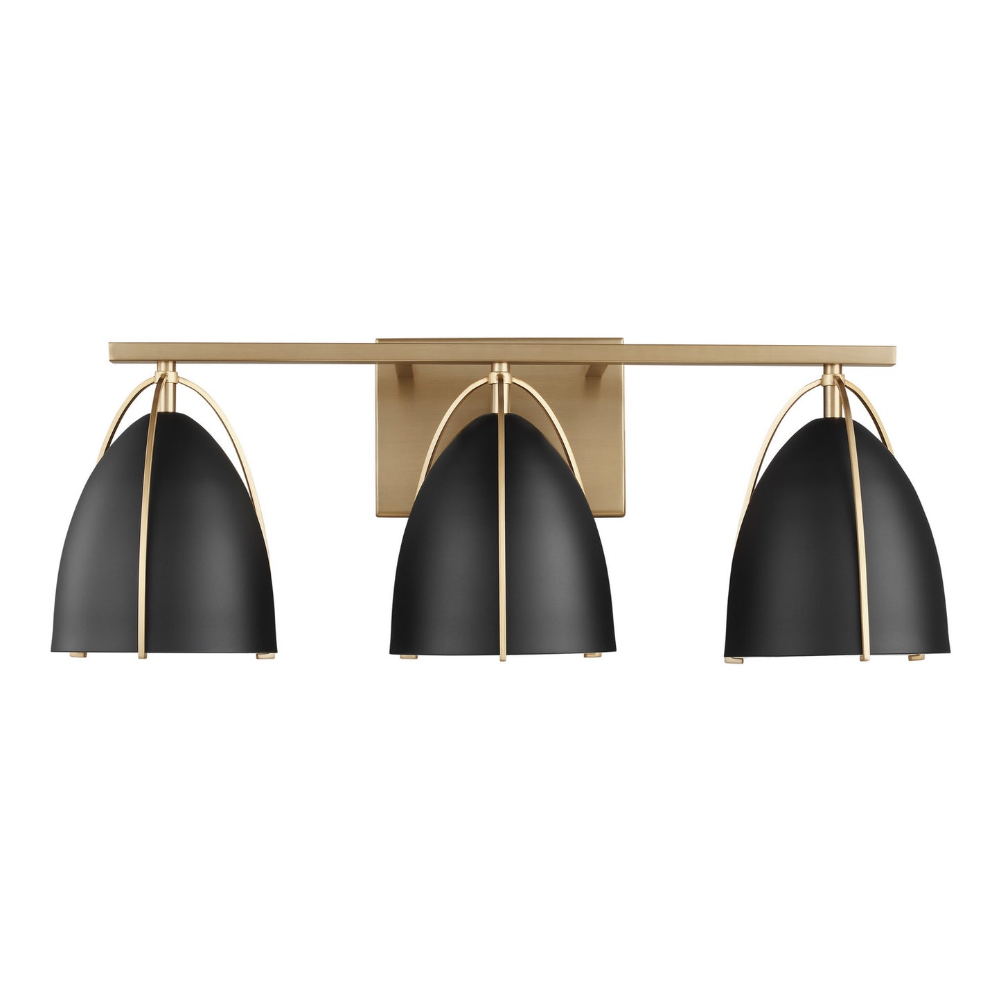 Norman Three Light Wall / Bath in Satin Brass