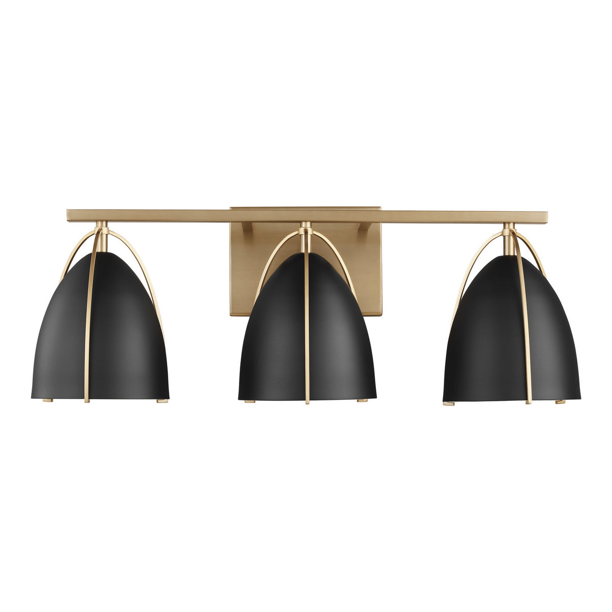 Norman Three Light Wall / Bath in Satin Brass