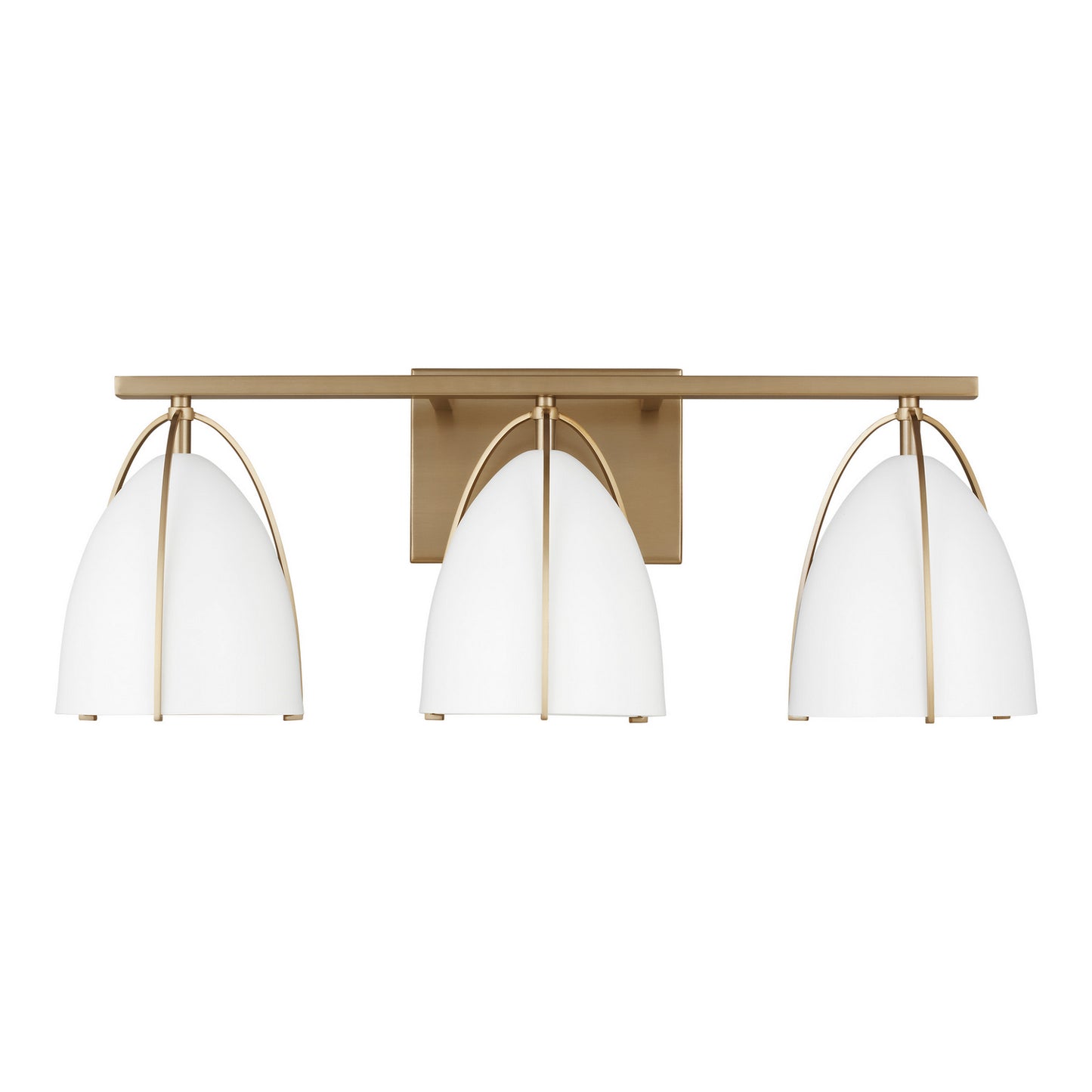 Norman Three Light Wall / Bath in Satin Brass