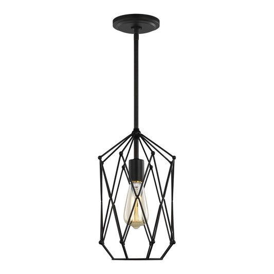 Zarra One Light Lantern in Midnight Black