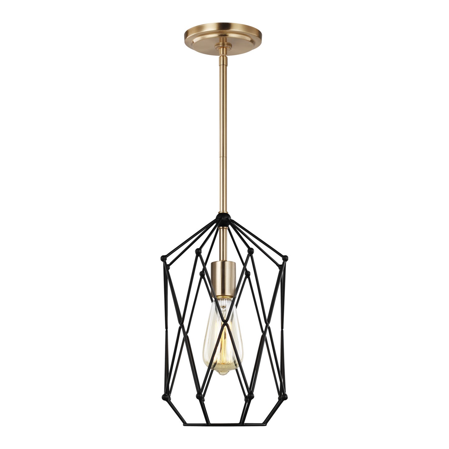 Zarra One Light Lantern in Satin Brass