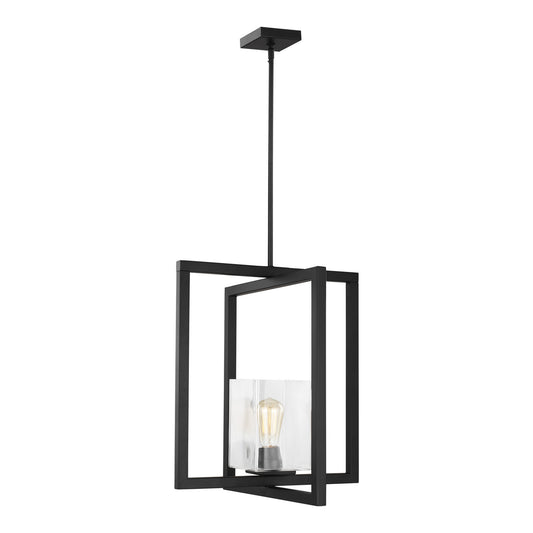 Mitte One Light Pendant in Midnight Black