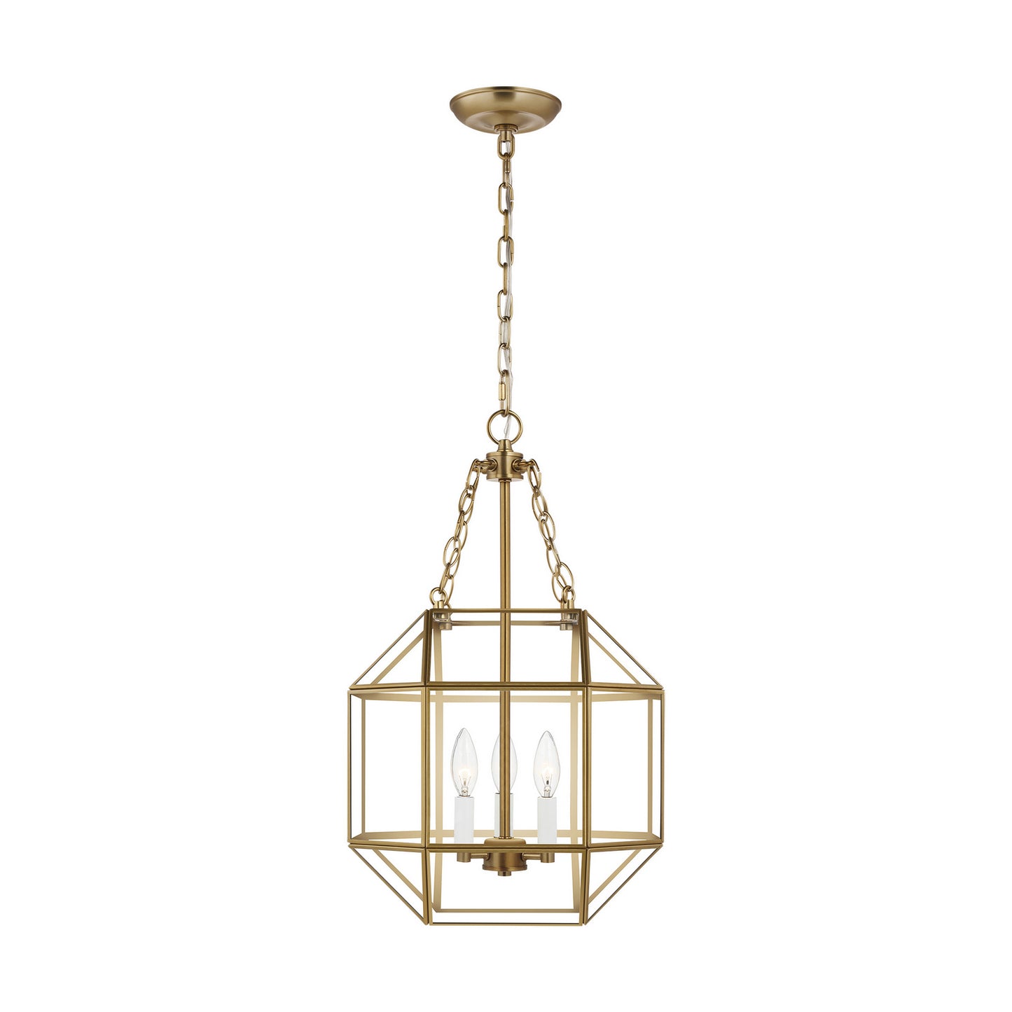 Morrison Three Light Lantern in Satin Brass