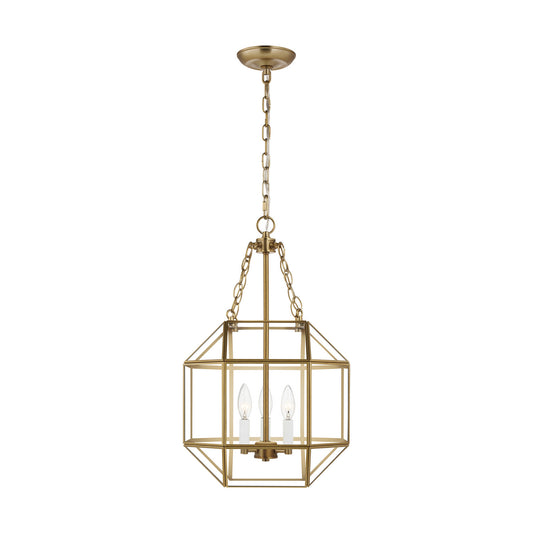 Morrison Three Light Lantern in Satin Brass