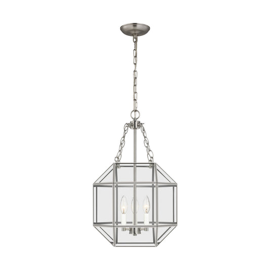 Morrison Three Light Lantern in Brushed Nickel