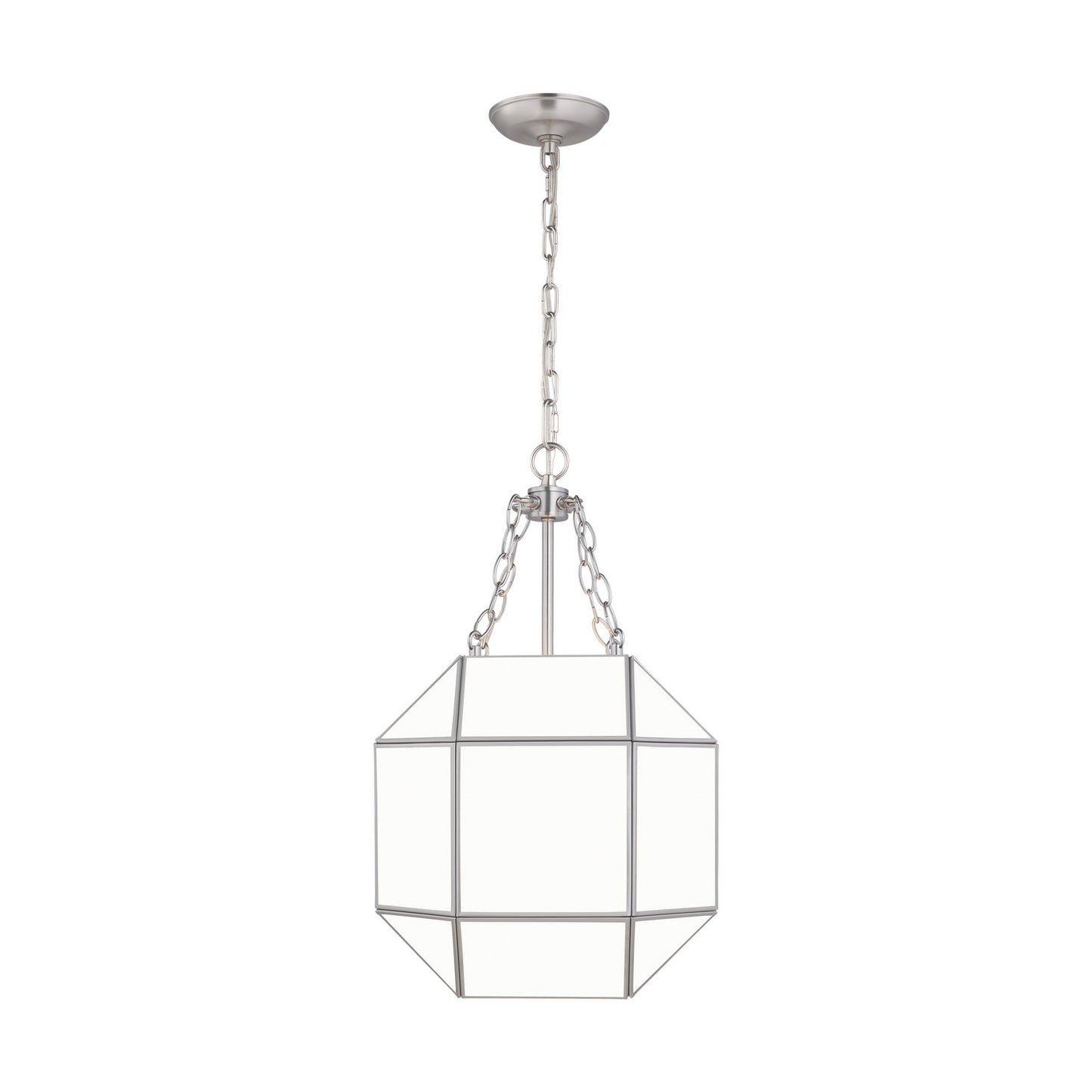 Morrison Three Light Lantern in Brushed Nickel