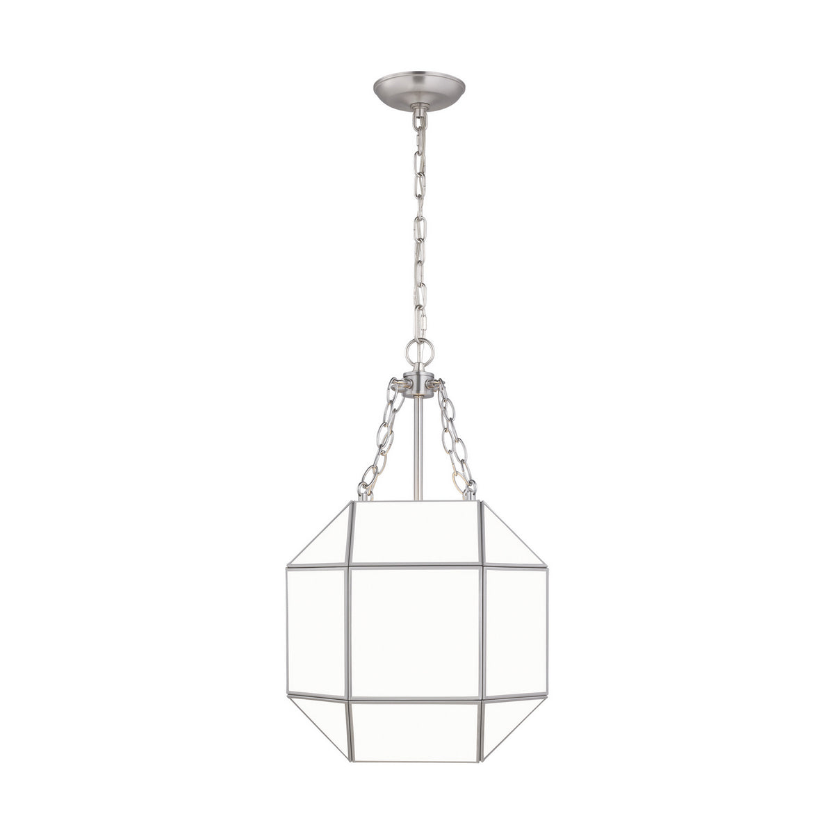 Morrison Three Light Lantern in Brushed Nickel