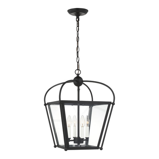 Charleston Four Light Lantern in Midnight Black