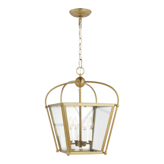 Charleston Four Light Lantern in Satin Brass