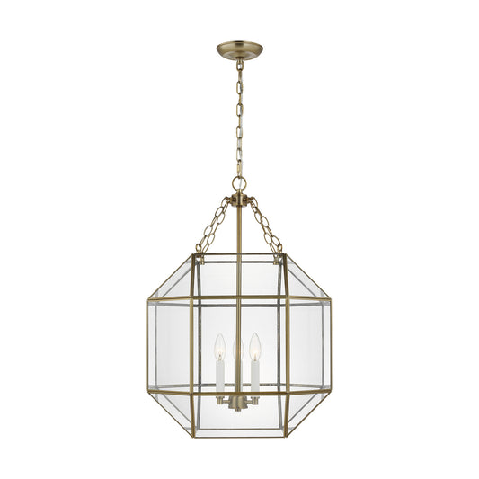 Morrison Three Light Lantern in Satin Brass