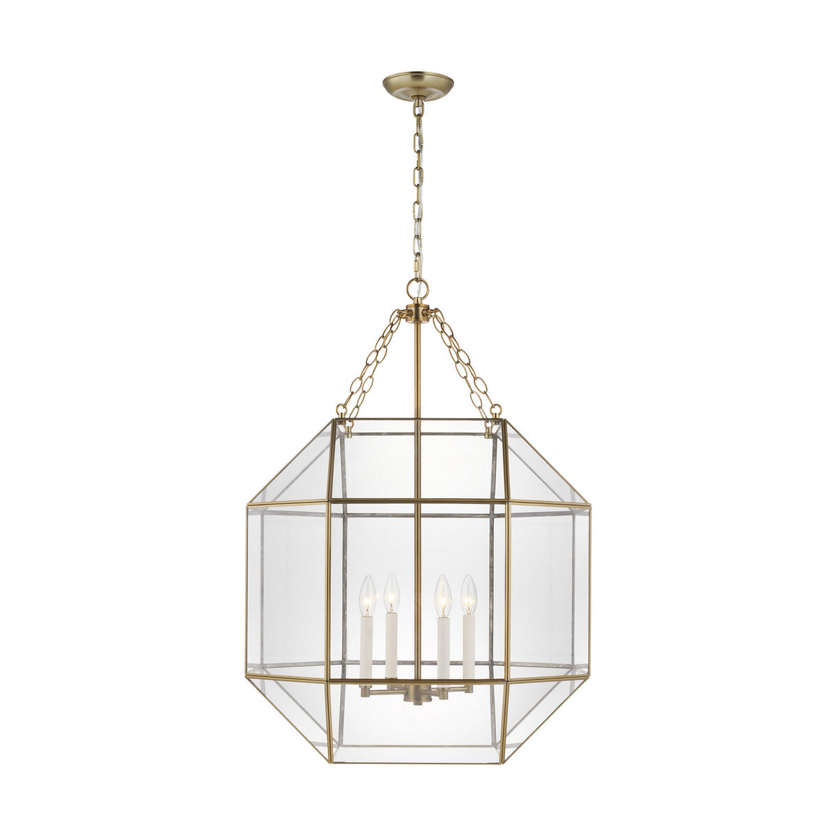 Morrison Four Light Lantern in Satin Brass