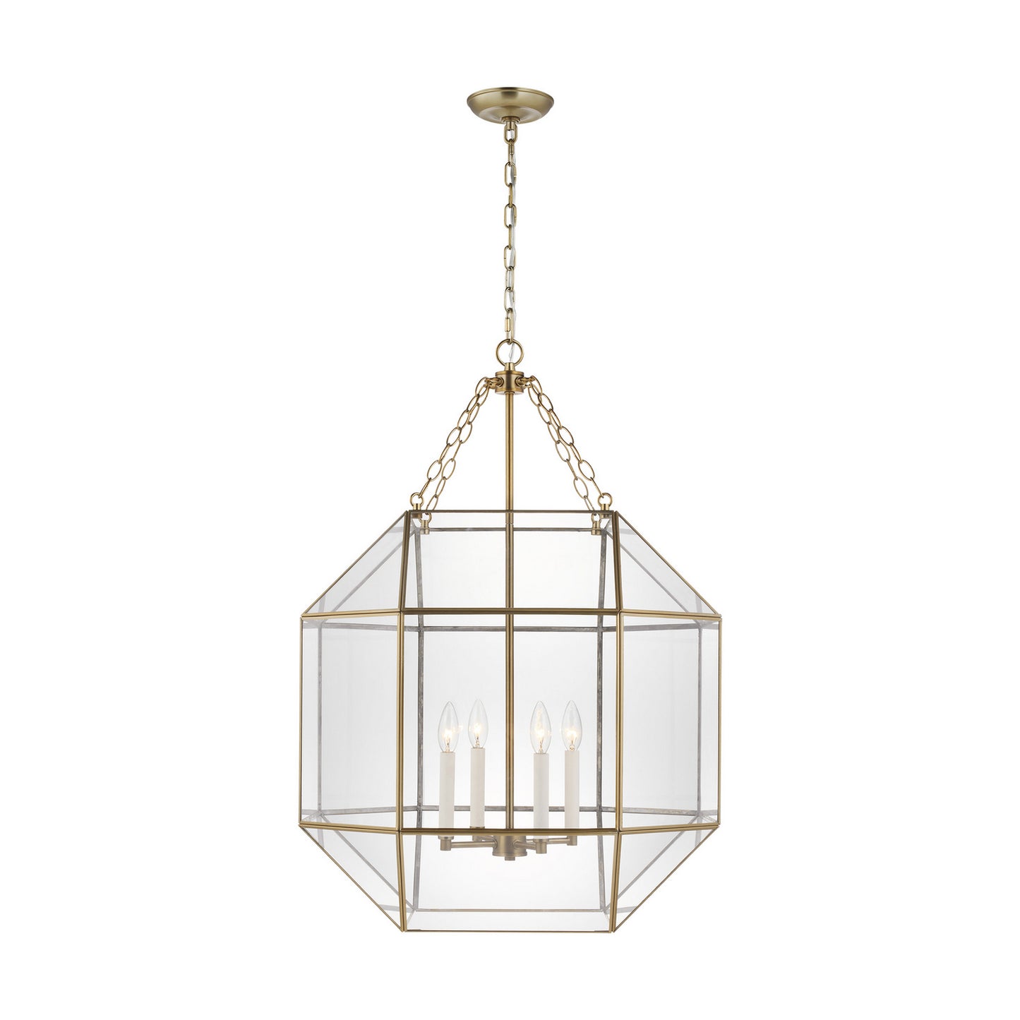 Morrison Four Light Lantern in Satin Brass