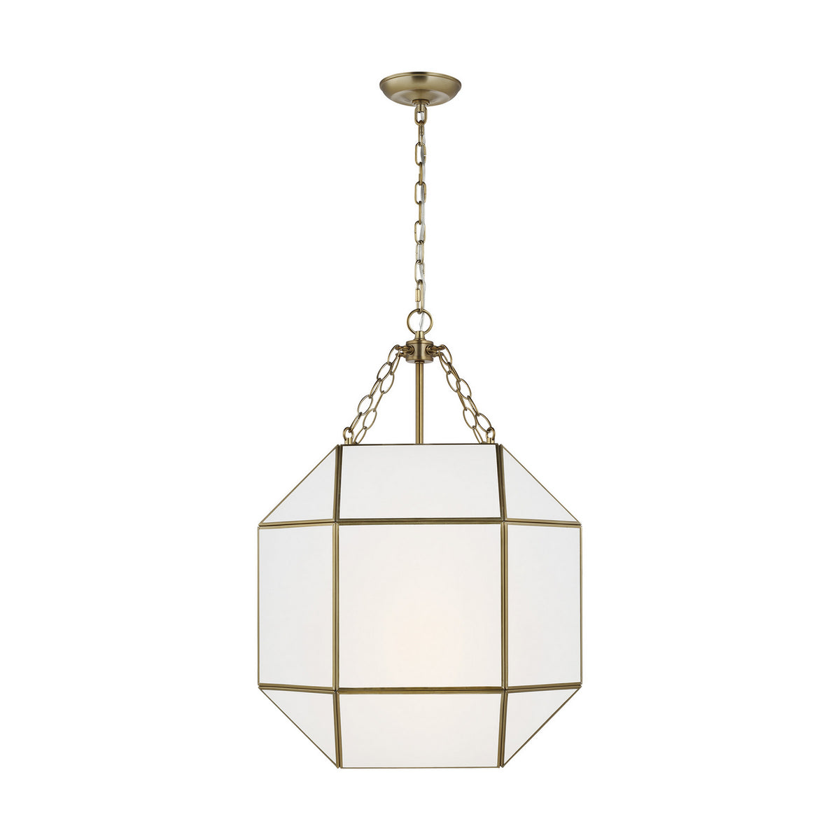 Morrison Three Light Lantern in Satin Brass