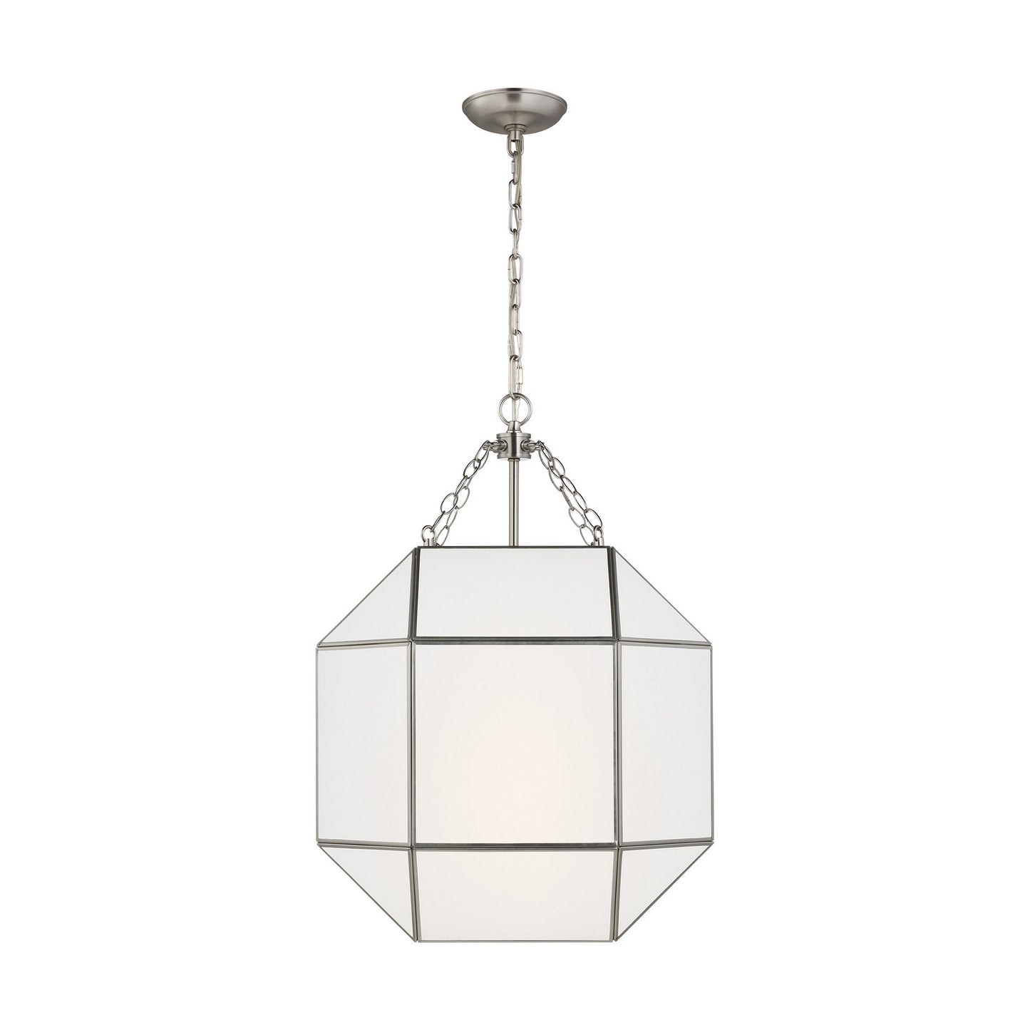 Morrison Three Light Lantern in Brushed Nickel