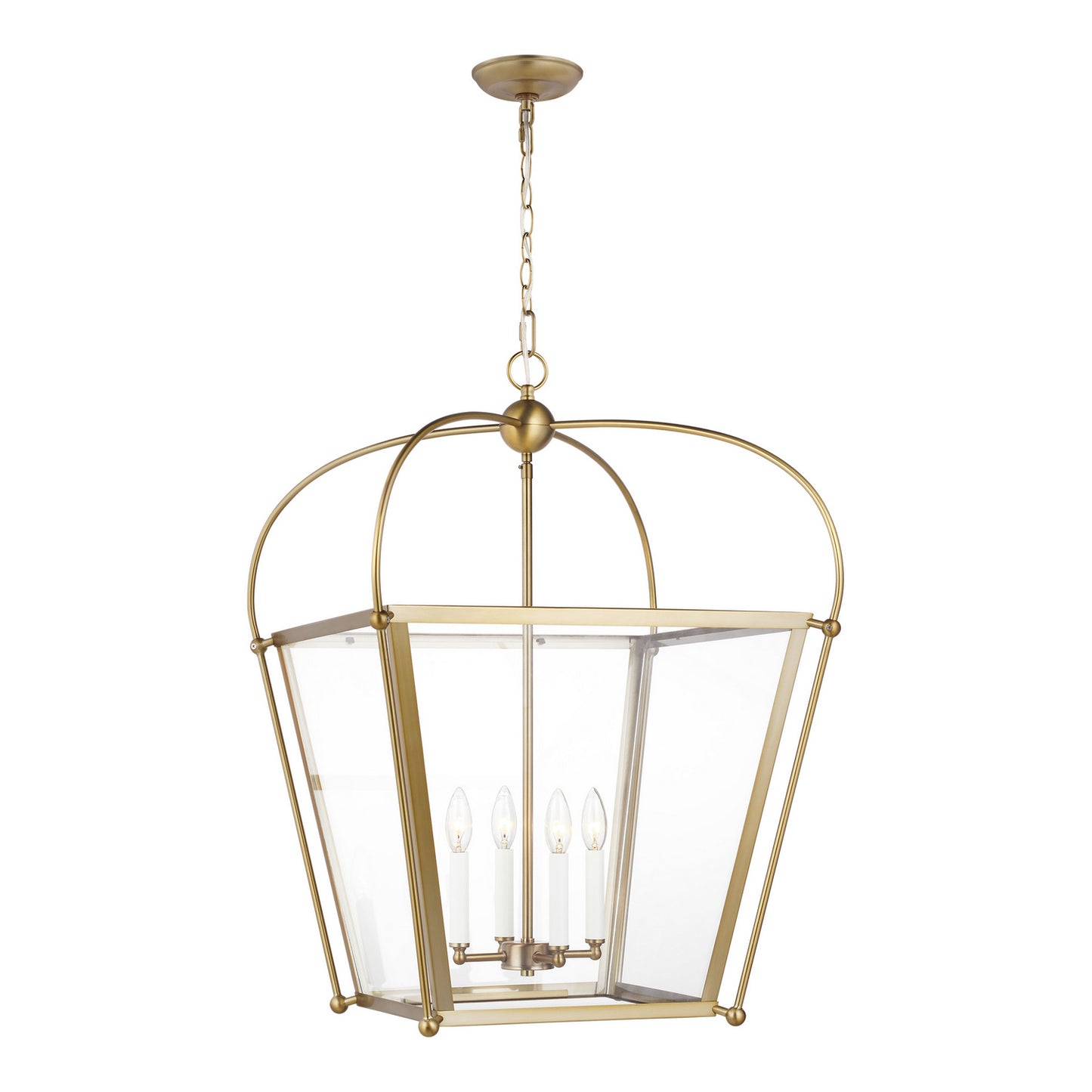 Charleston Four Light Foyer in Satin Brass