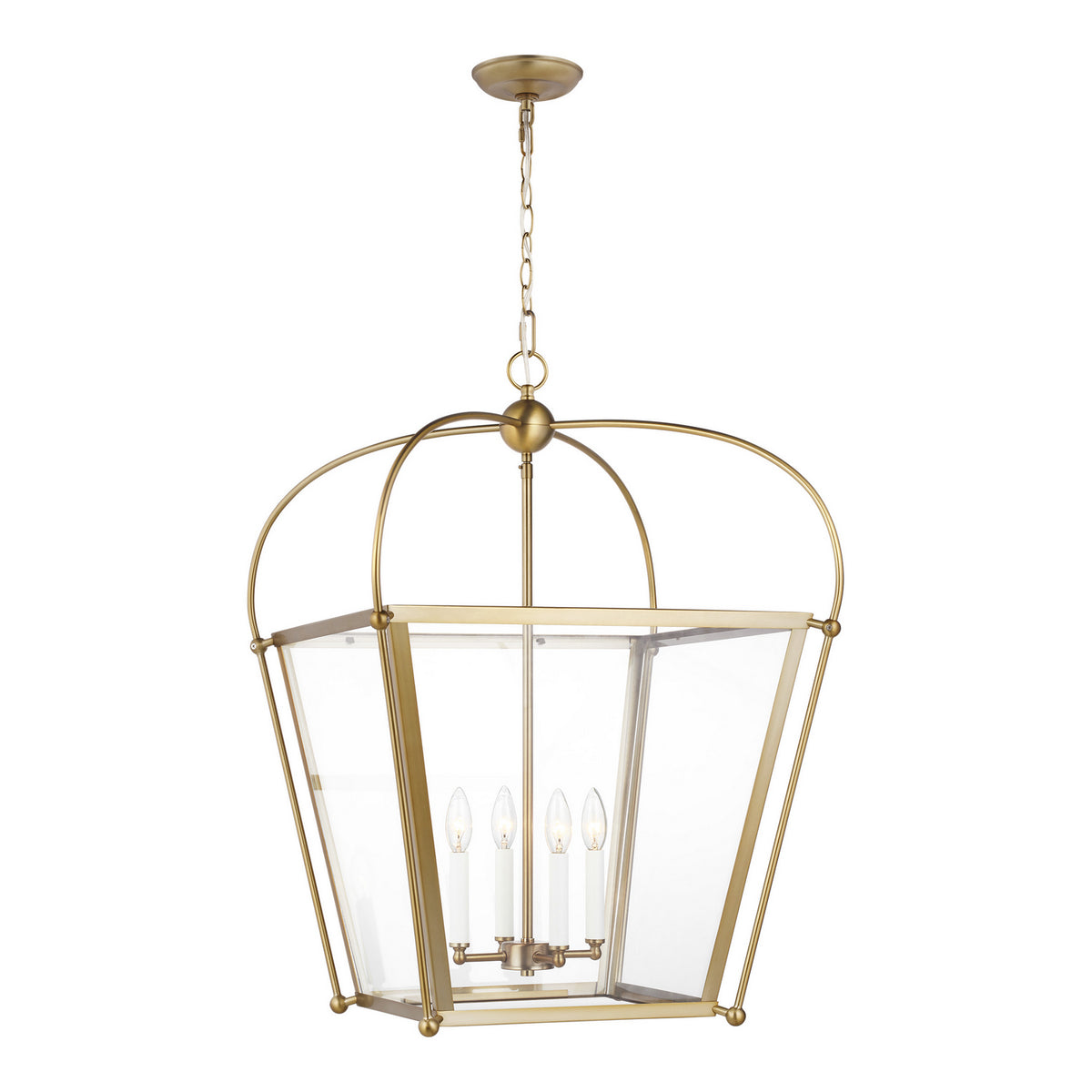 Charleston Four Light Foyer in Satin Brass