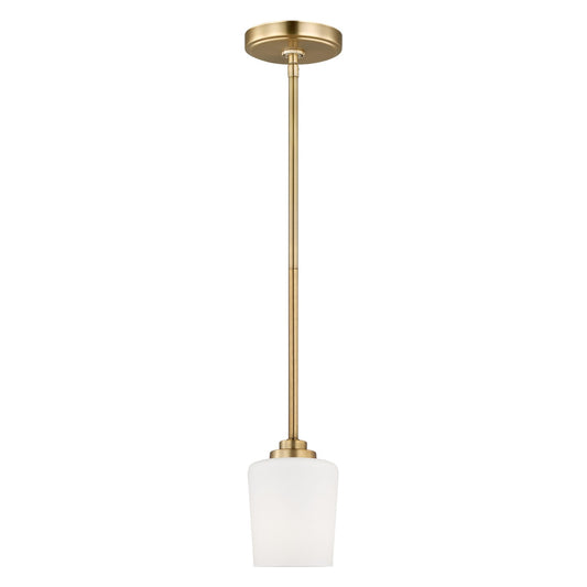 Windom One Light Mini-Pendant in Satin Brass