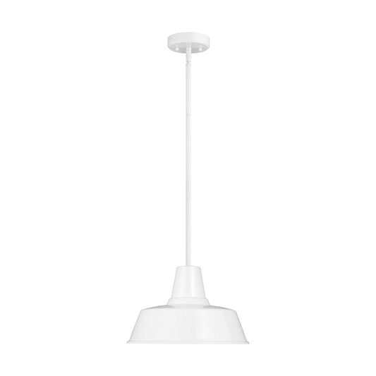 Barn Light One Light Outdoor Pendant in White