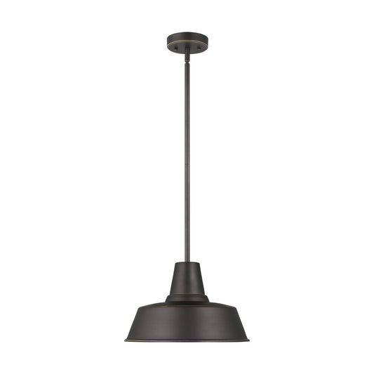 Barn Light One Light Outdoor Pendant in Antique Bronze