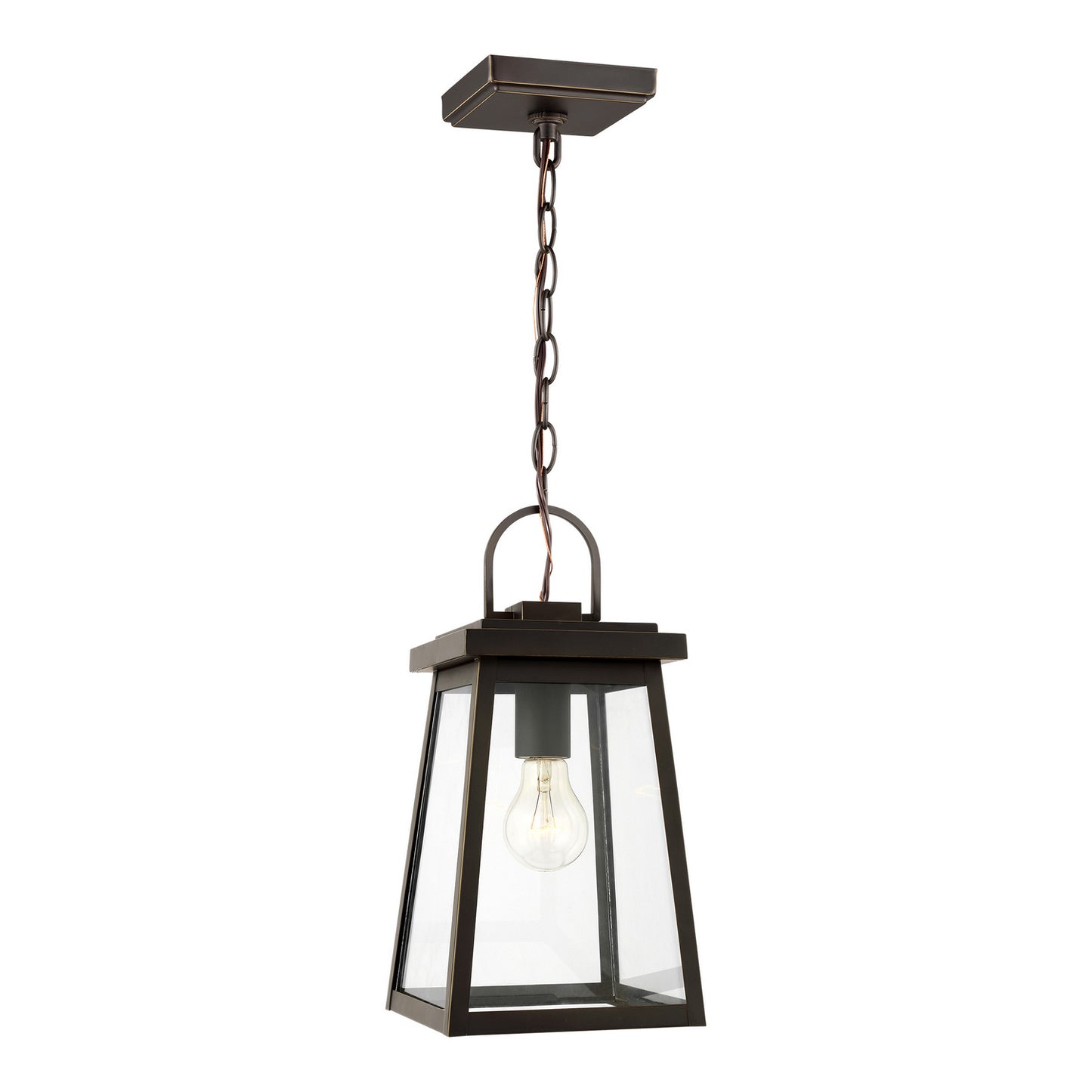 Founders One Light Outdoor Pendant in Antique Bronze