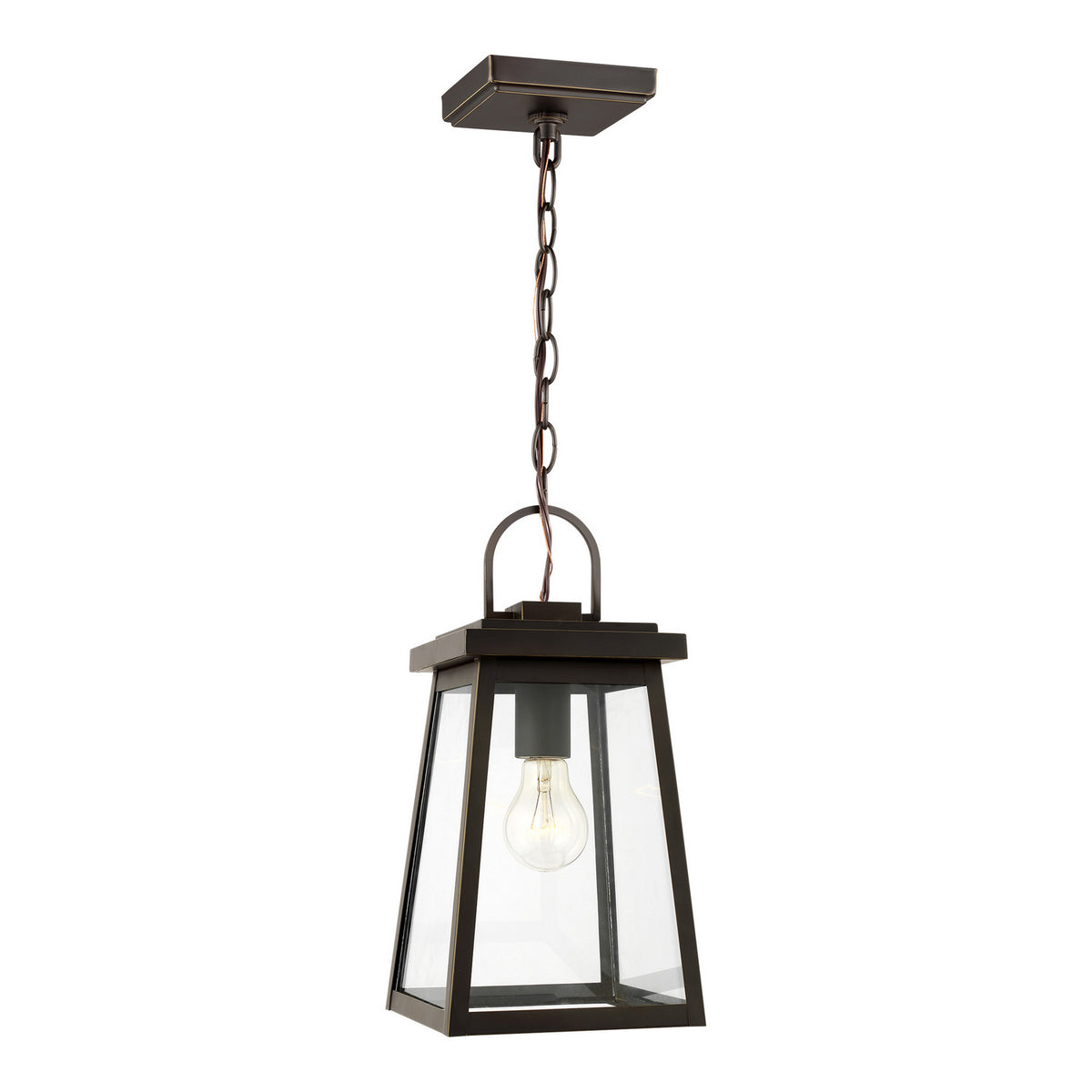 Founders One Light Outdoor Pendant in Antique Bronze