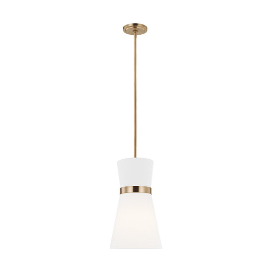 Clark One Light Pendant in Satin Brass