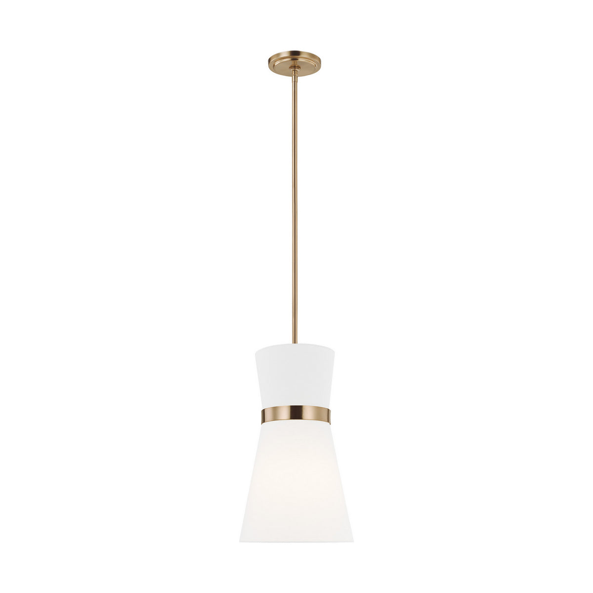 Clark One Light Pendant in Satin Brass