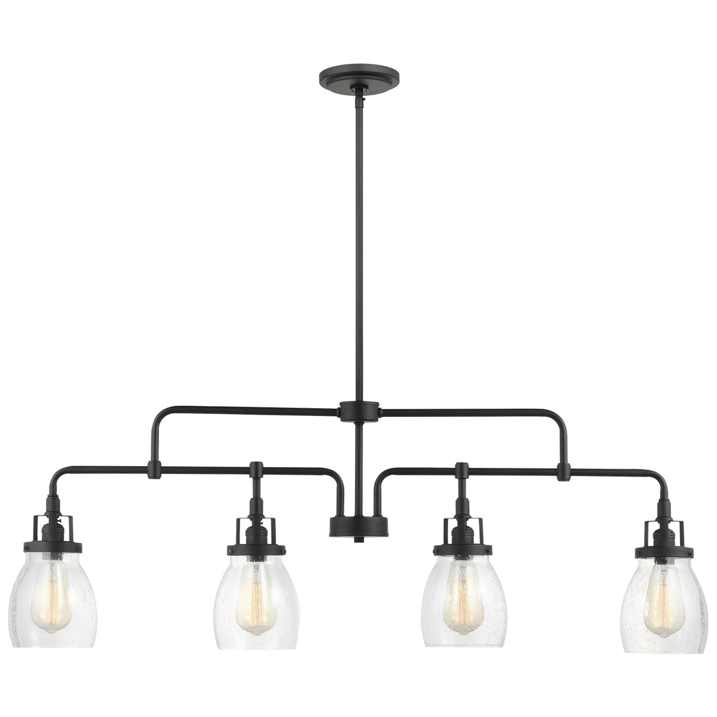 Belton Four Light Island Pendant in Midnight Black
