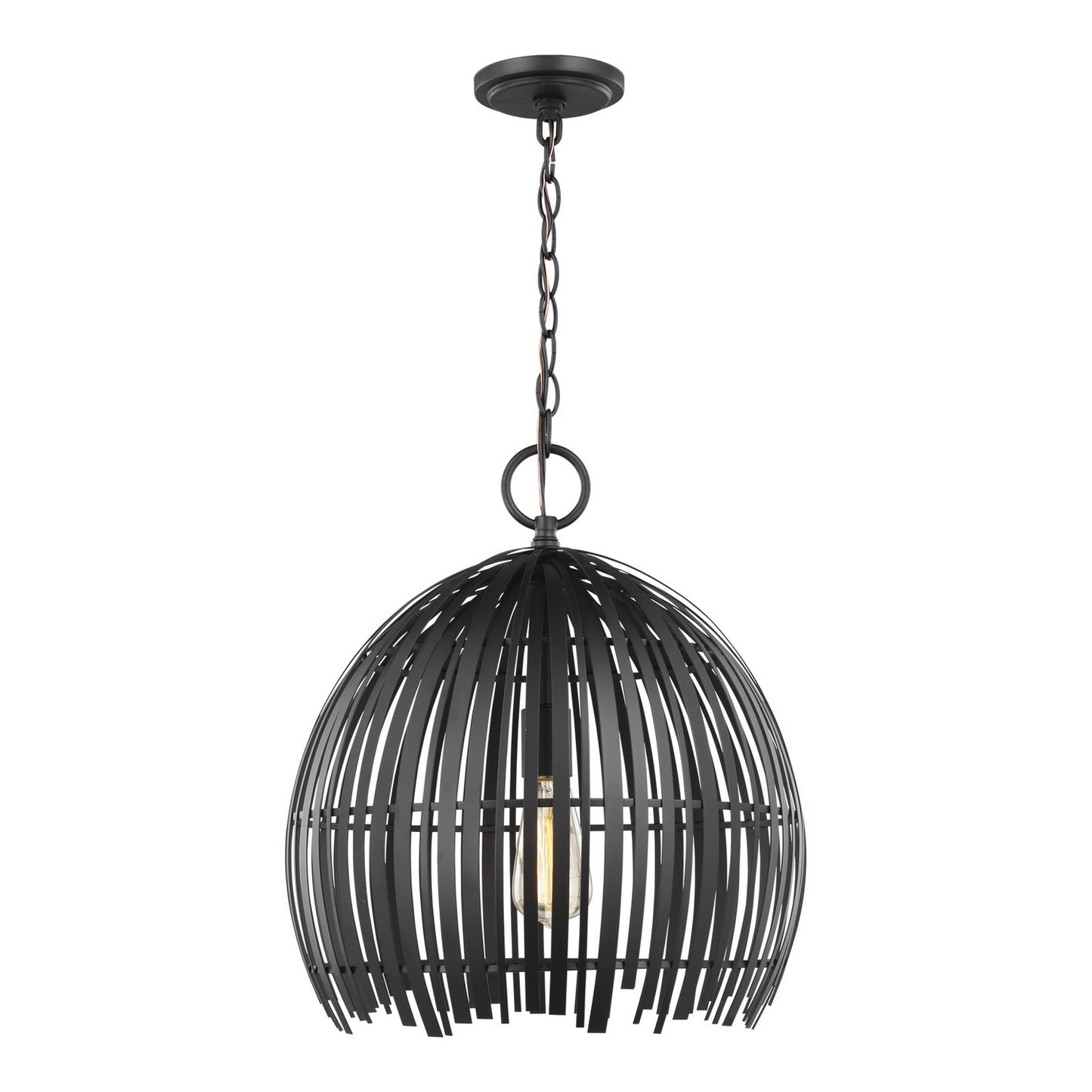 Hanalei One Light Pendant in Midnight Black
