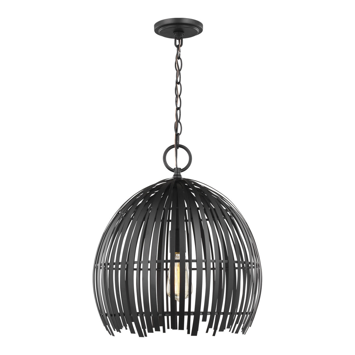 Hanalei One Light Pendant in Midnight Black