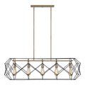 Zarra Five Light Linear Chandelier in Satin Brass