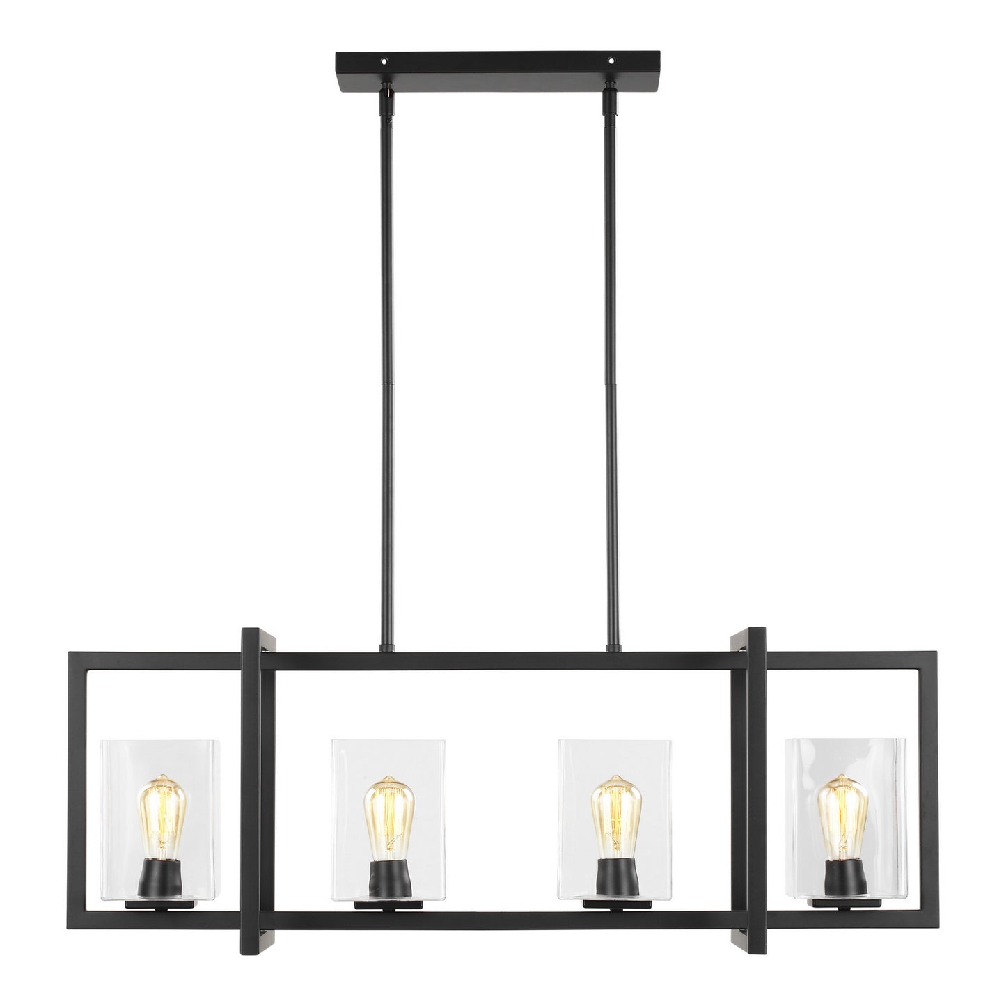 Mitte Four Light Island Pendant in Midnight Black