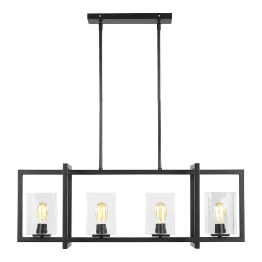 Mitte Four Light Island Pendant in Midnight Black